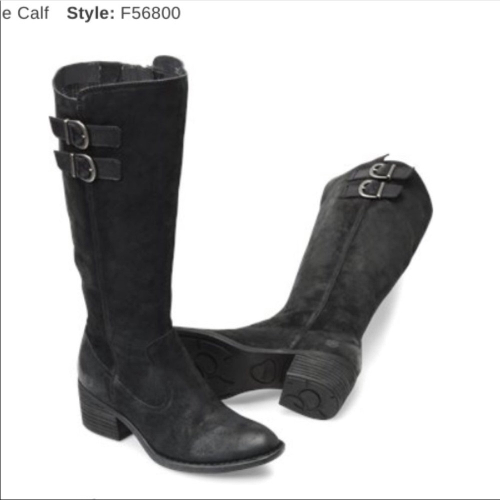 BORN Basil Black Suede Distressed Boot CBFG18